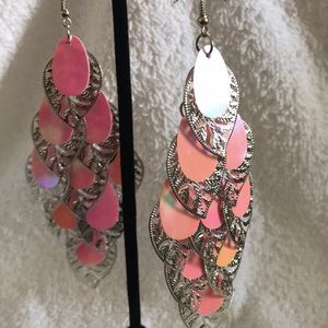 Pink holographic earrings